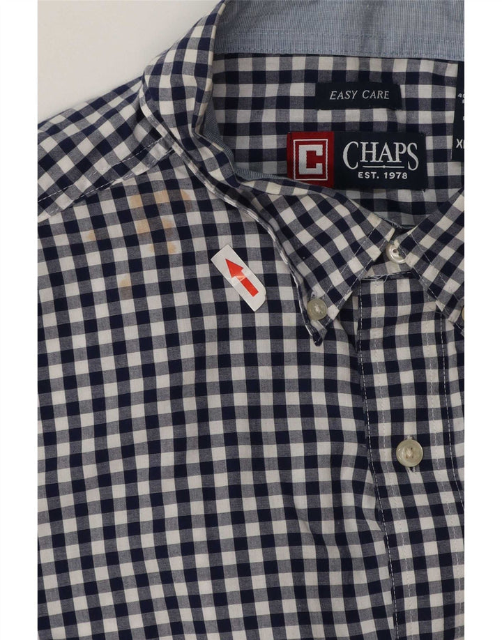 Cămașă pentru bărbați Chaps Easy Care XL, bumbac vichy, albastru bleumarin