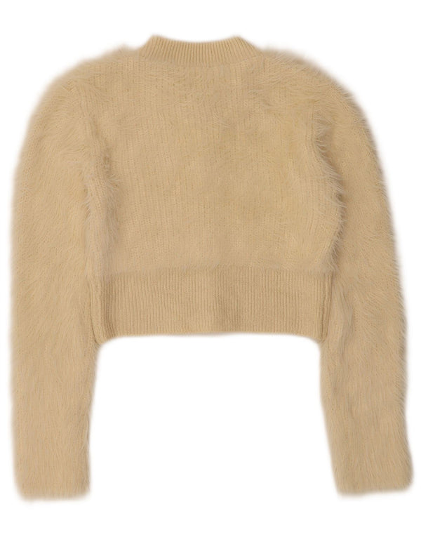 Pulover cardigan pentru femei Zara UK 8 Mic Bej Poliester