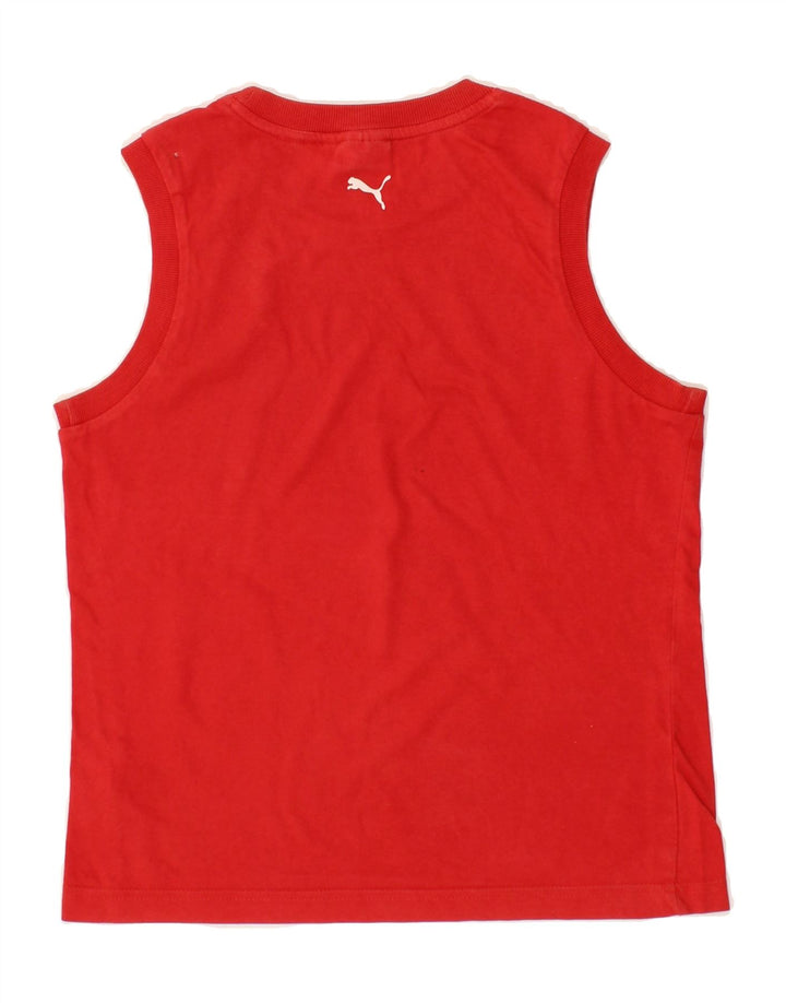 PUMA Boys Graphic Vest Top 11-12 Years Red Cotton Vintage Puma and Second-Hand Puma from Messina Hembry 