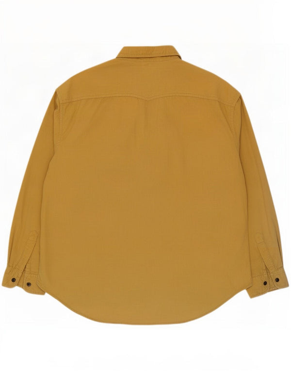 Cămașă din velur pentru bărbați J&P Brothers, bumbac galben 2XL