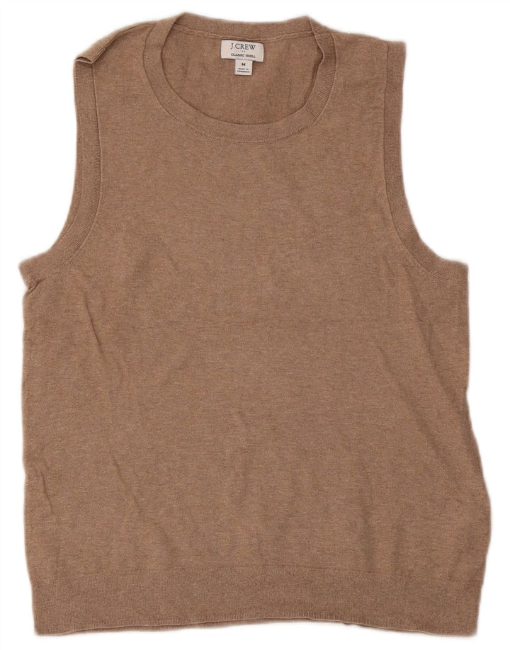 J. Crew Womens Classic Vest Tank Top UK 12 Medium Beige Bumbac