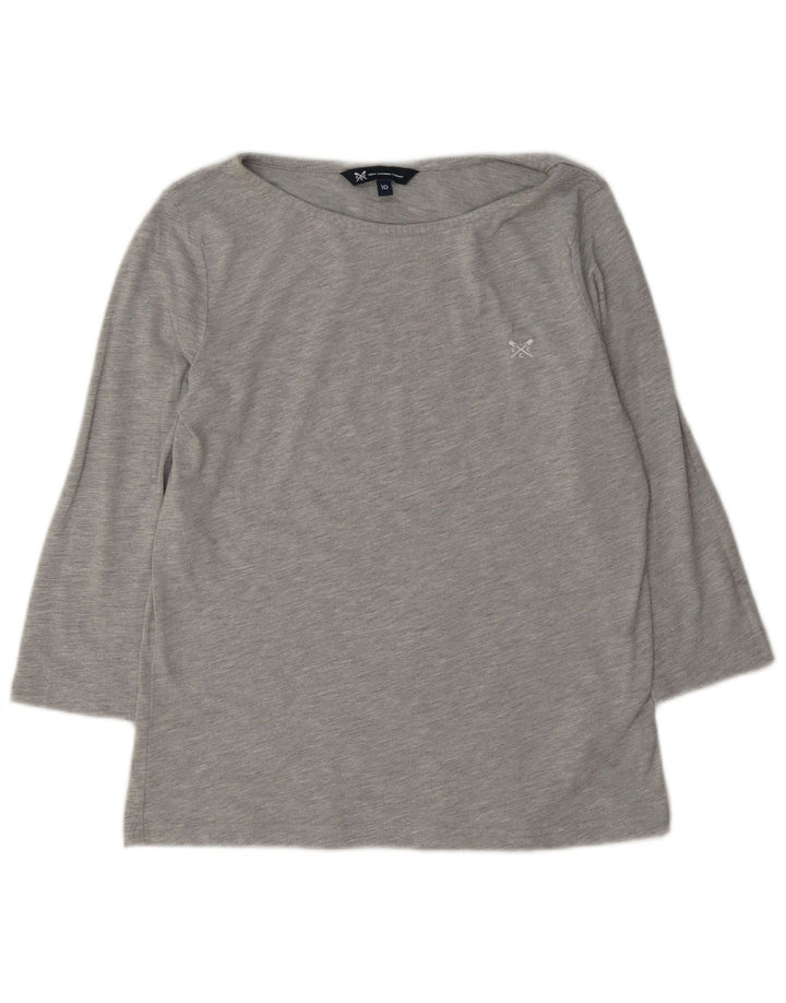 Crew Clothing Femei Top mânecă 3/4 UK 10 Small Gri Poliester