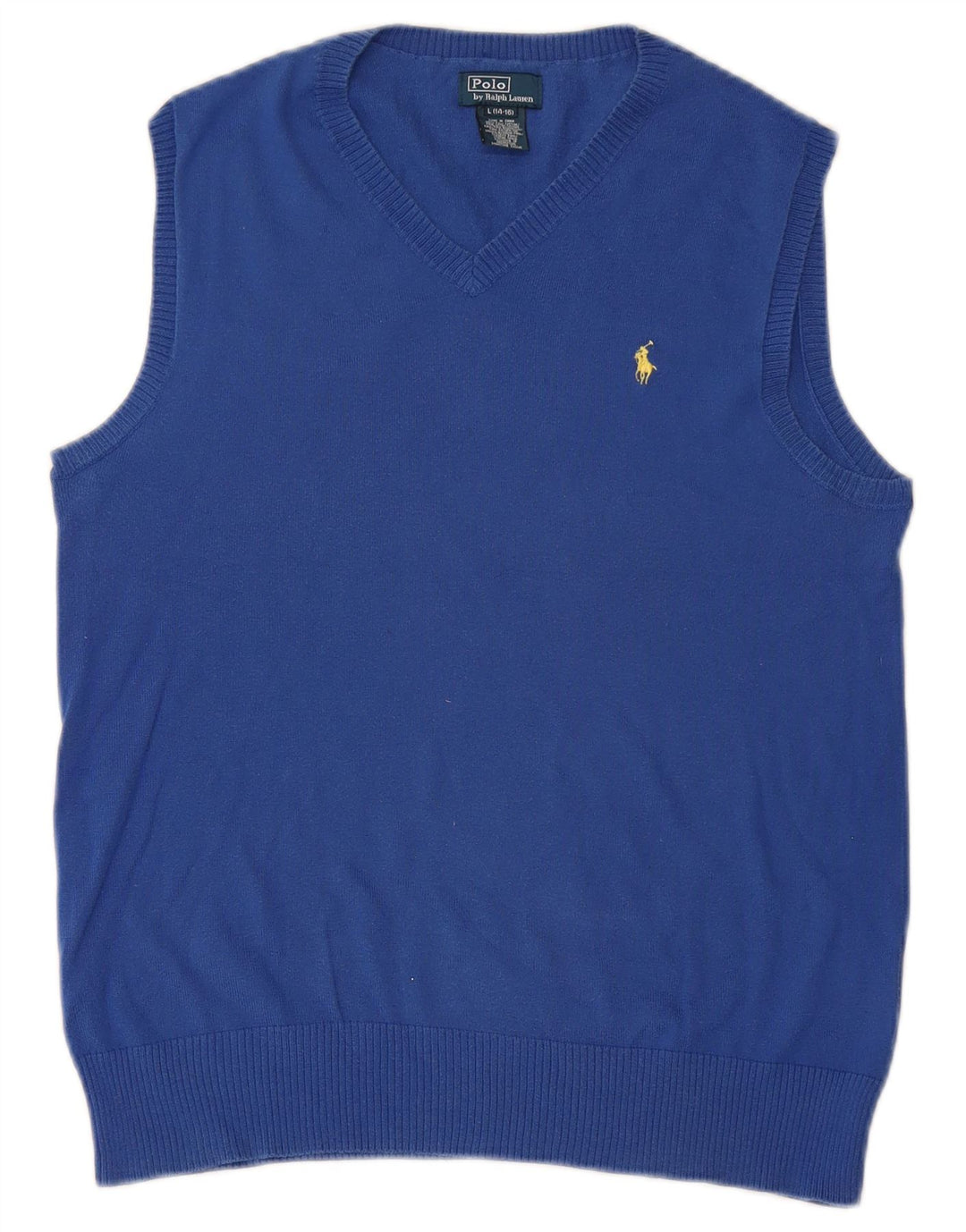 POLO RALPH LAUREN Băieți Vestă Tank Top 14-15 Ani Mare Bumbac Albastru