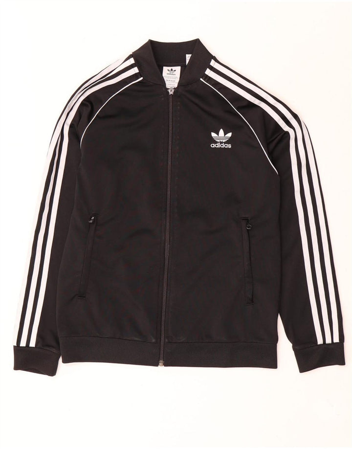 Jachetă pentru trening Adidas băieți 12-13 ani poliester negru