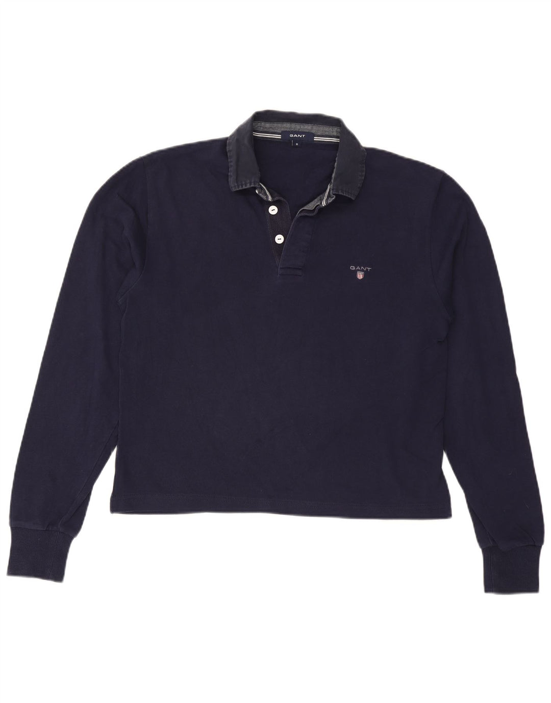 GANT Tricou polo supradimensionat cu mânecă lungă pentru femei UK 14 Medium Bleumarin