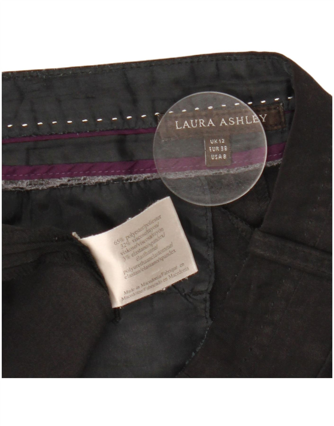 Laura Ashley Pantaloni casual pentru femei UK 12 Medium W30 L31 Poliester negru