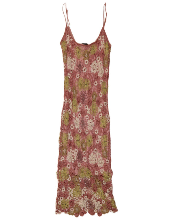 Rochie maxi din croșetat Claire Kennedy pentru femei US 2 XS roz floral