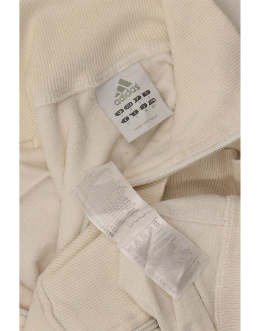 Jachetă de top ADIDAS Crop pentru femei UK 10 Bumbac alb mic