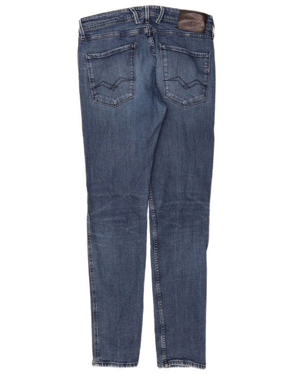 Replay Womens Anbass Slim Jeans W33 L32 Blue Cotton