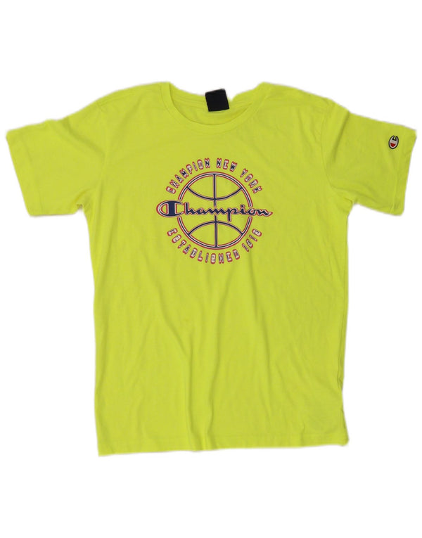 Tricou grafic Champion pentru băieți Top 13-14 ani XL bumbac verde