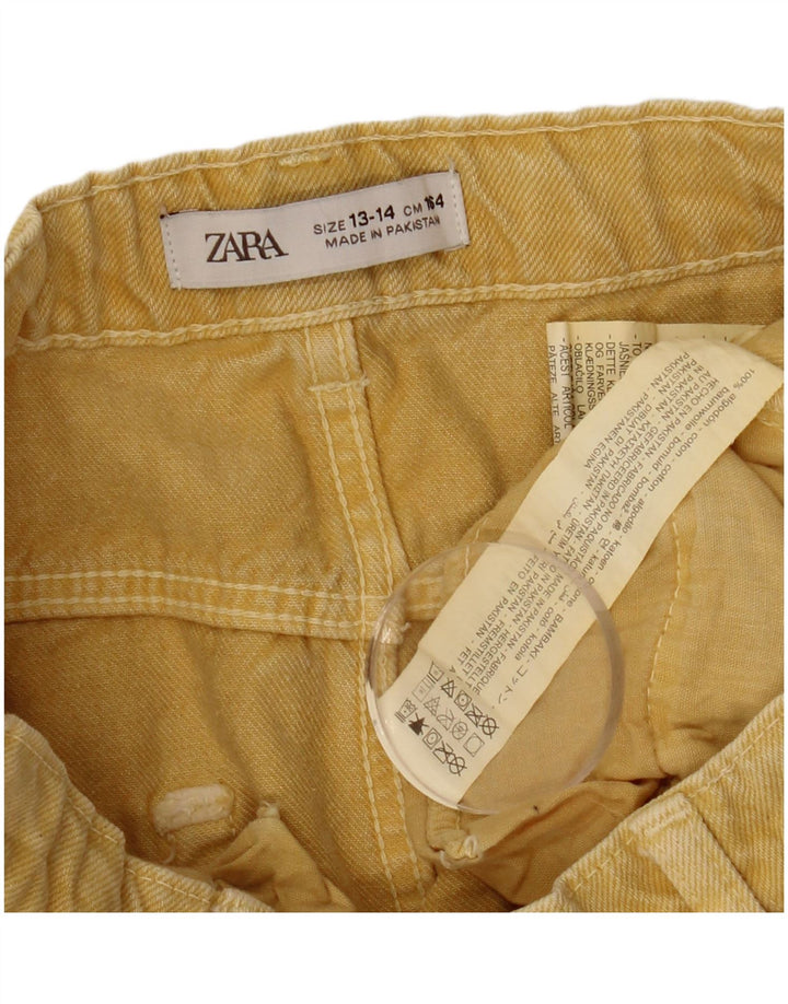 Fusta Denim ZARA Fete 13-14 Ani W26 Bumbac Galben