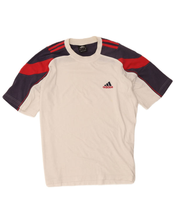 Tricou pentru bărbați ADIDAS Top UK 40/42 Medium White Colorblock Bumbac
