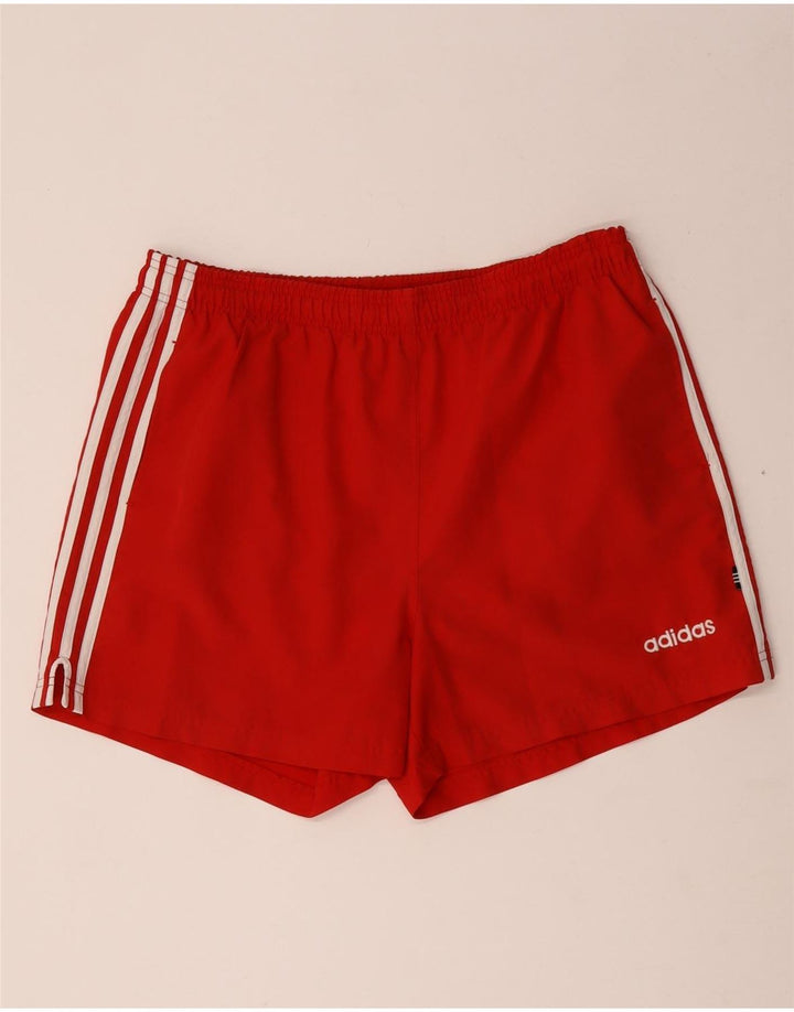 Pantaloni scurți sport adidas pentru bărbați, poliester cu dungi roșii medii