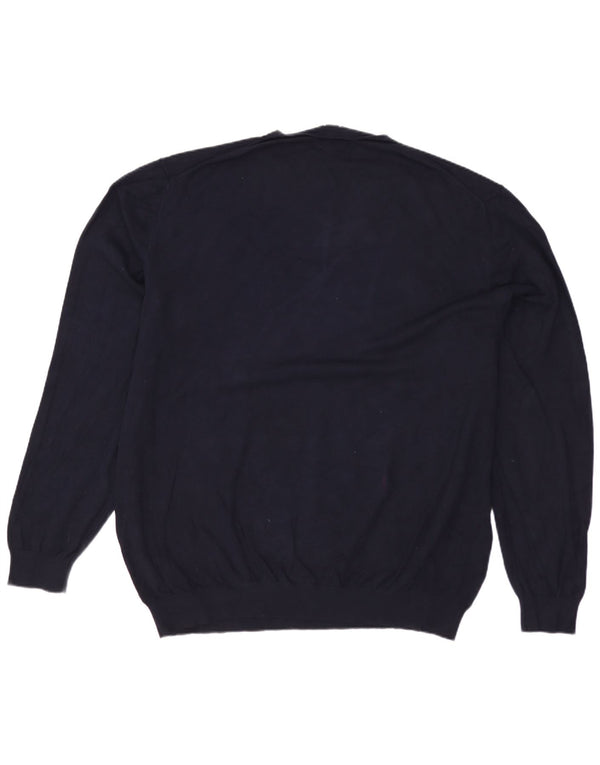 Pulover cu decolteu în V ZARA pentru bărbați, 2XL, viscoză, albastru bleumarin