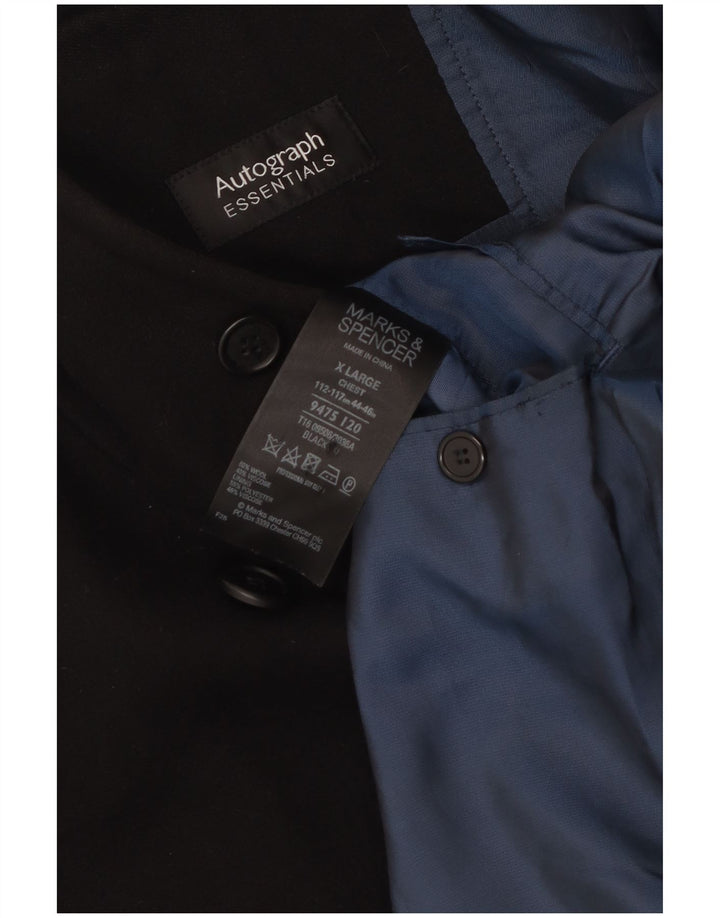 Palton dublu pentru bărbați Marks & Spencer UK 42 XL Lână neagră