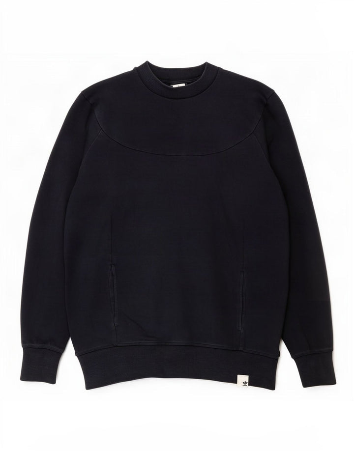 Pulover adidas supradimensionat pentru femei UK 10 mic bumbac bleumarin