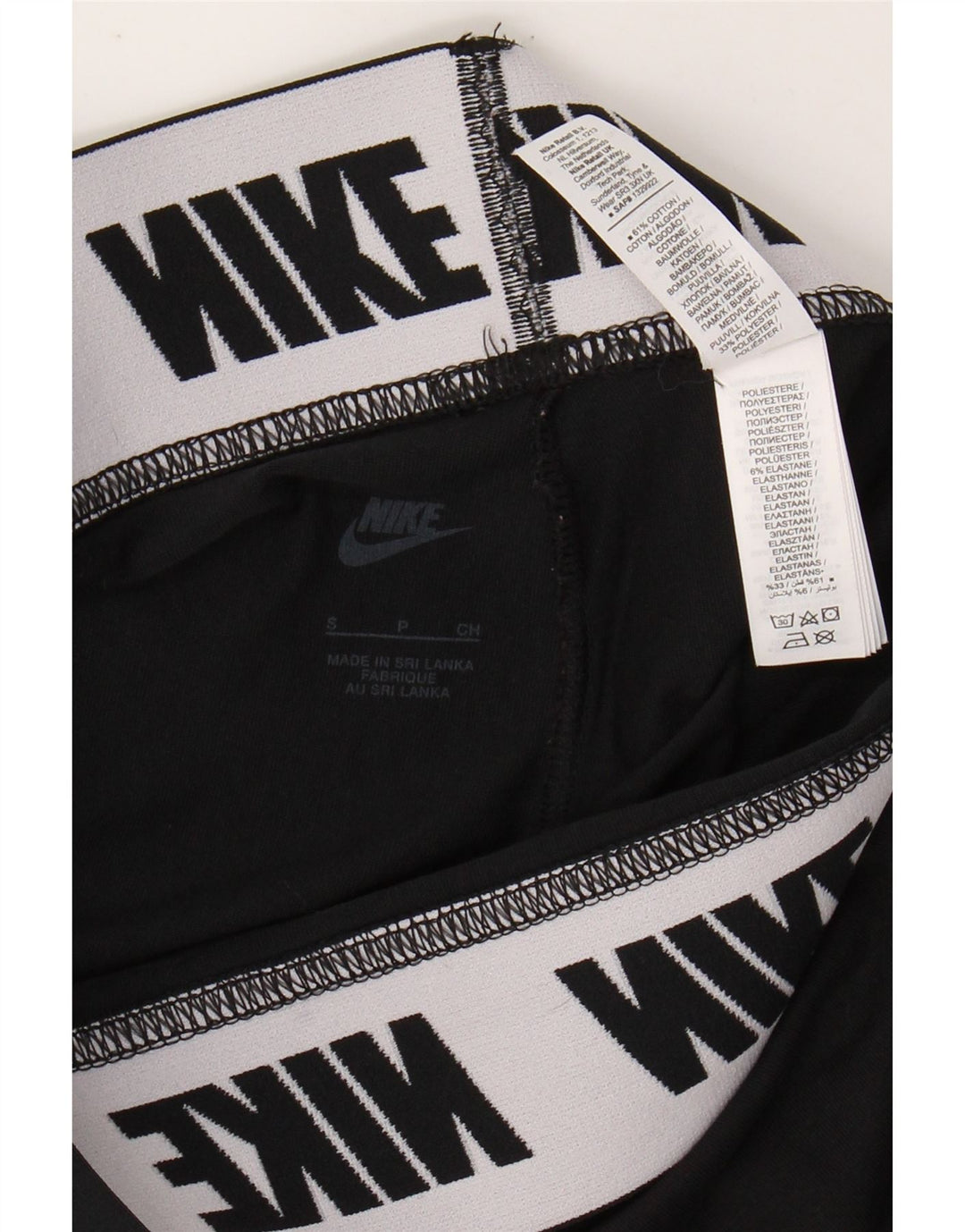 Leggings grafic NIKE pentru femei UK 8, bumbac negru mic