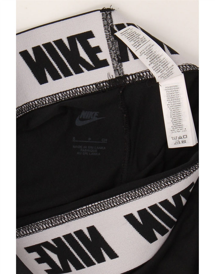 Leggings grafic NIKE pentru femei UK 8, bumbac negru mic