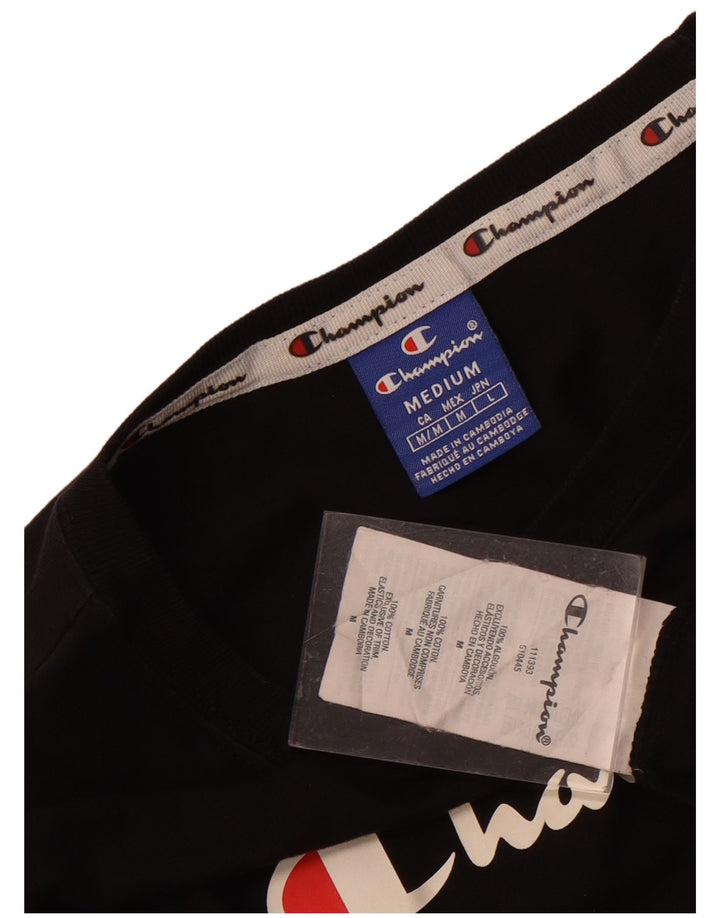 Tricou grafic CHAMPION pentru femei Top UK 12 Medium Black Bumbac