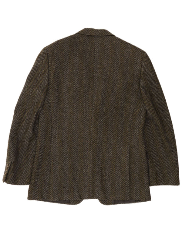 Jachetă blazer pentru bărbați Pierre Cardin cu 2 nasturi UK 38 Medium Khaki Herringbone