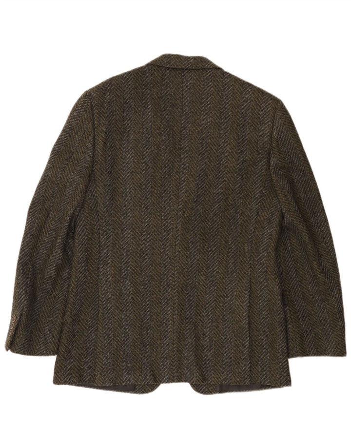 Jachetă blazer pentru bărbați Pierre Cardin cu 2 nasturi UK 38 Medium Khaki Herringbone