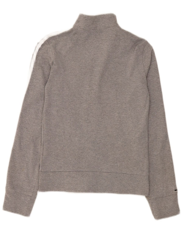 Jachetă de top pentru trening Adidas pentru femei, cu formă regulată, UK 8, bumbac gri mic