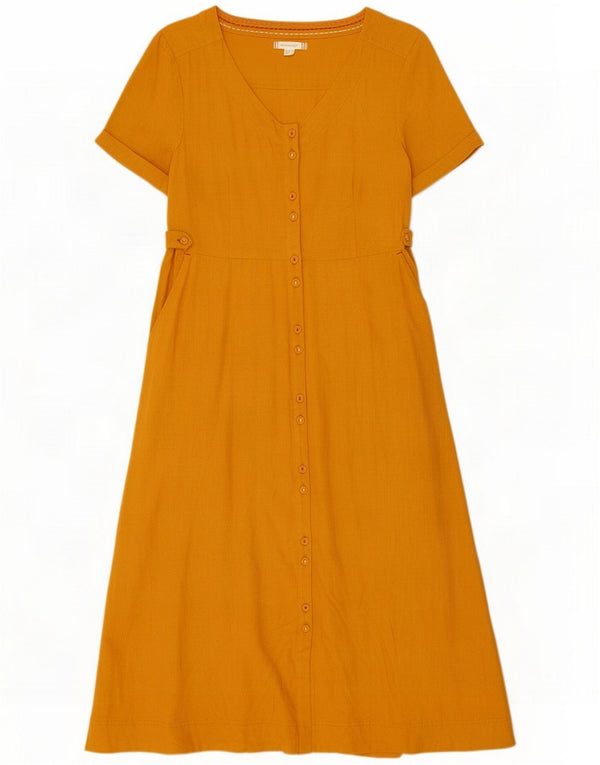 White Stuff Womens Maxi Dress UK 10 Small Yellow Viscose