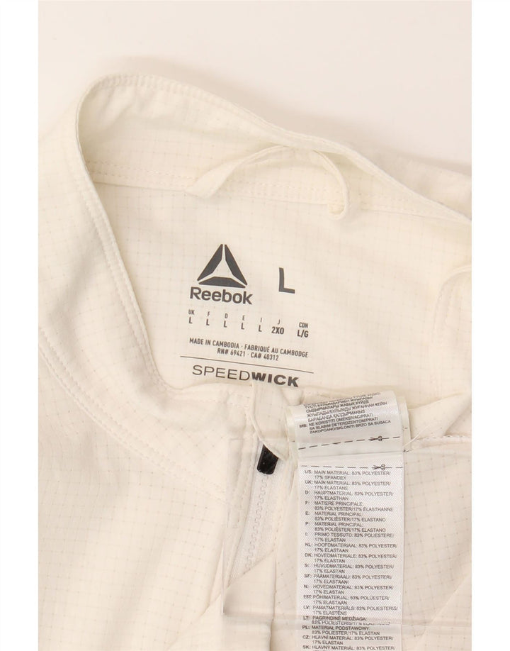 Jachetă de trening pentru bărbați REEBOK, mare, alb, din poliester