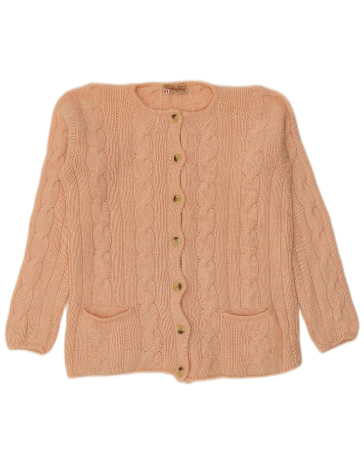 Pulover Cardigan Vintage pentru Damă UK 14 Roz Mediu
