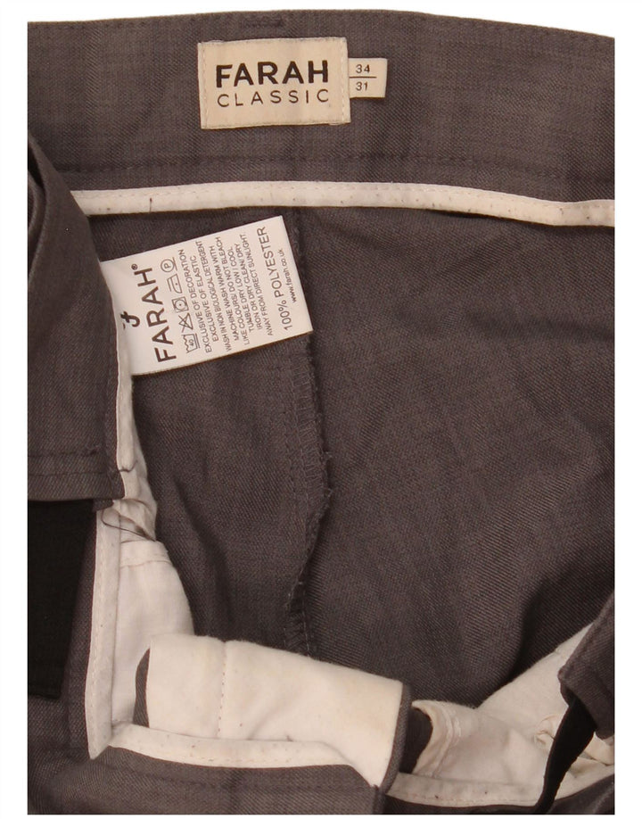 Farah Pantaloni Chino Regular Bărbați L34 L31 Gri Poliester