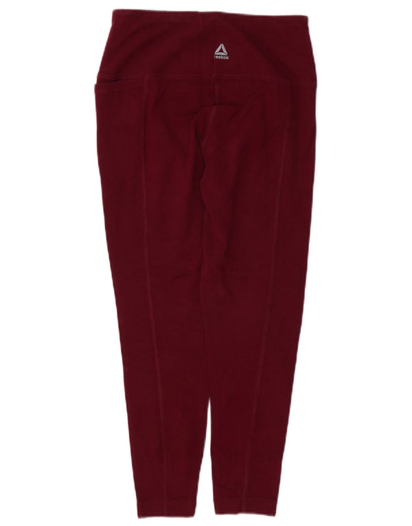 Leggings crop pentru femei REEBOK UK 10 mic din bumbac burgundy