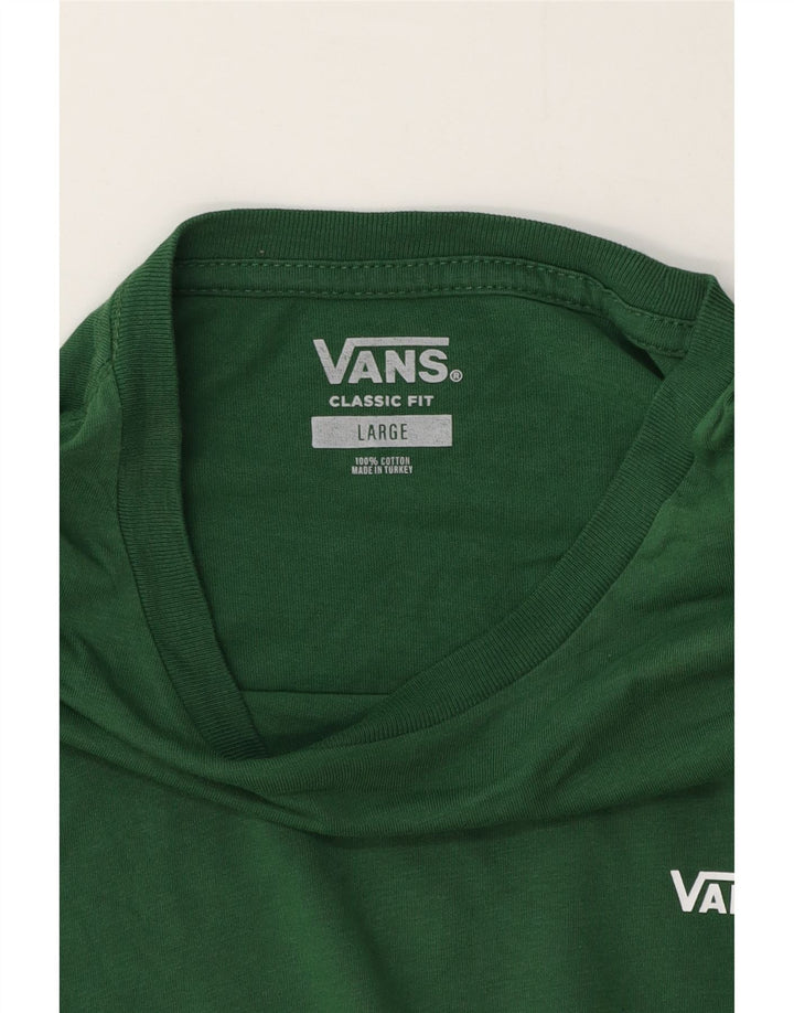 Vans pentru bărbați Classic Fit Top cu mânecă lungă, mare, verde, bumbac