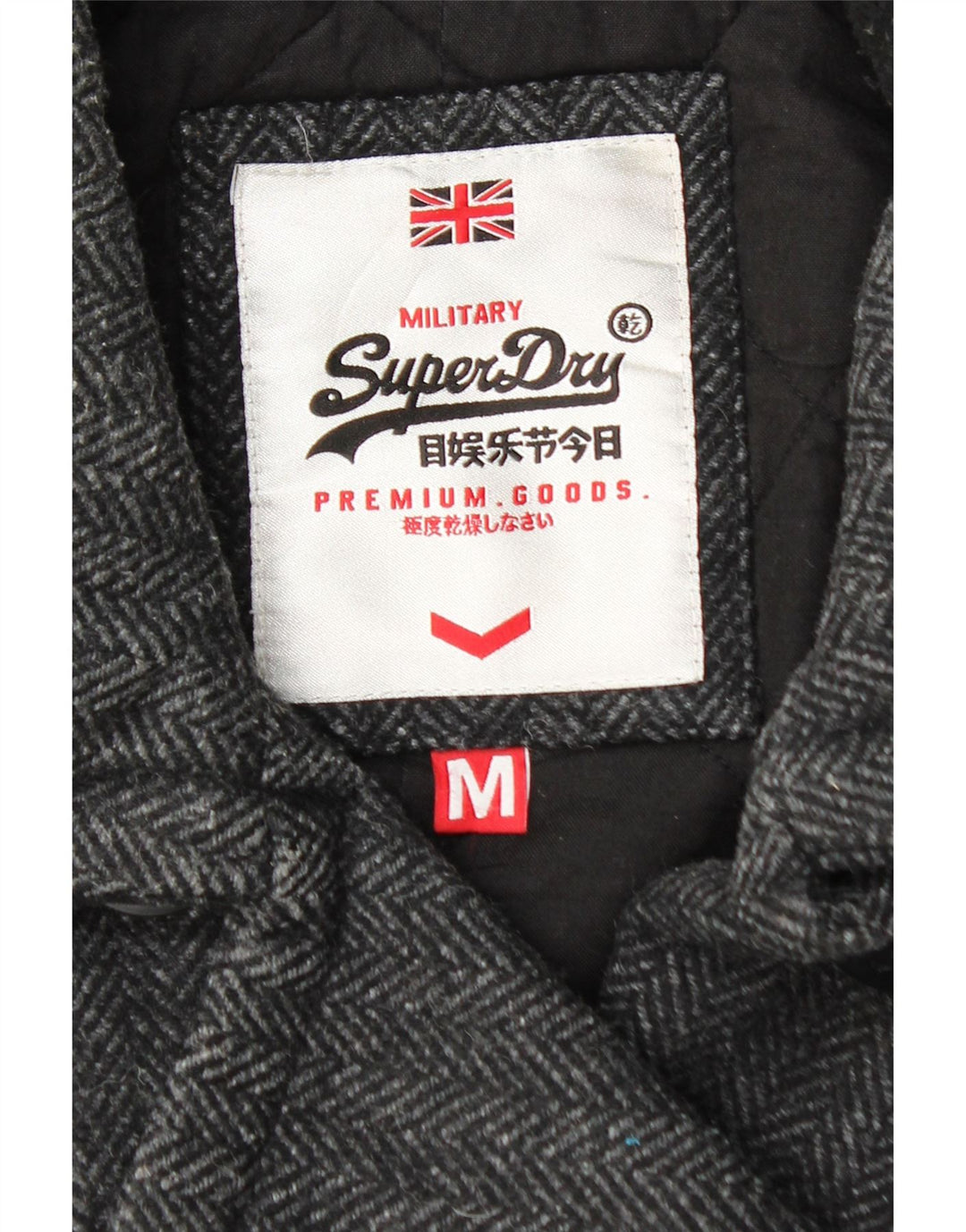 Palton pentru femei SUPERDRY UK 14 Medium Black Herringbone Lână