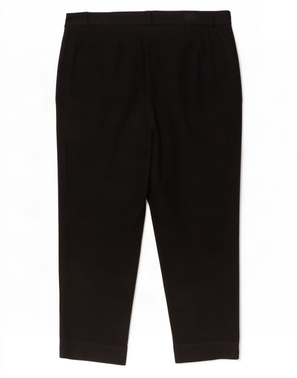 Pantaloni tăiați obișnuiți pentru femei Marks & Spencer UK 16 Large W34 L23 Negru
