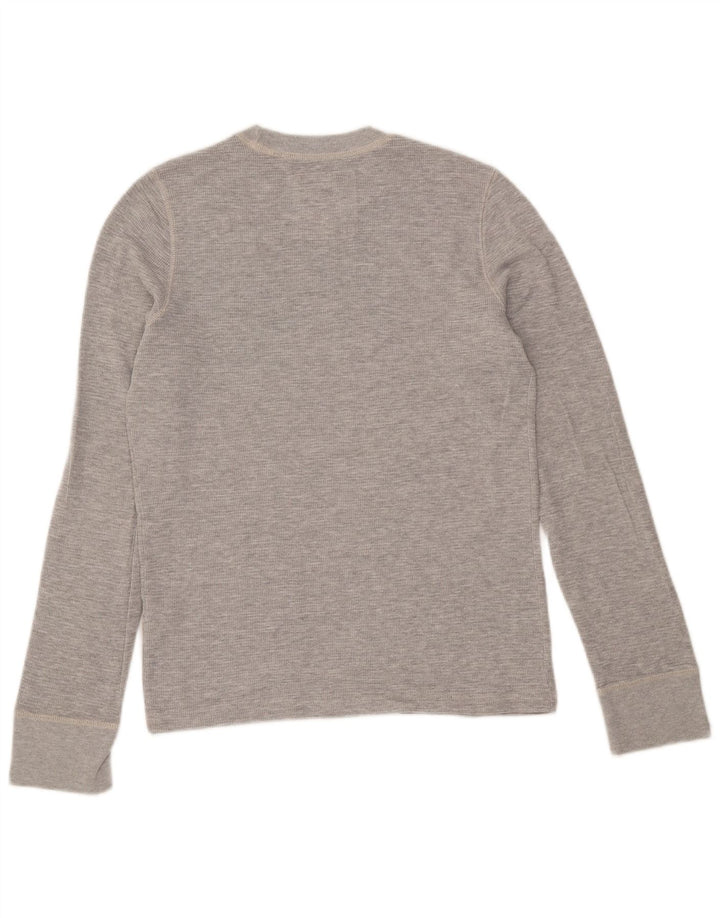Hollister Top pentru bărbați cu mânecă lungă, bumbac, gri mic