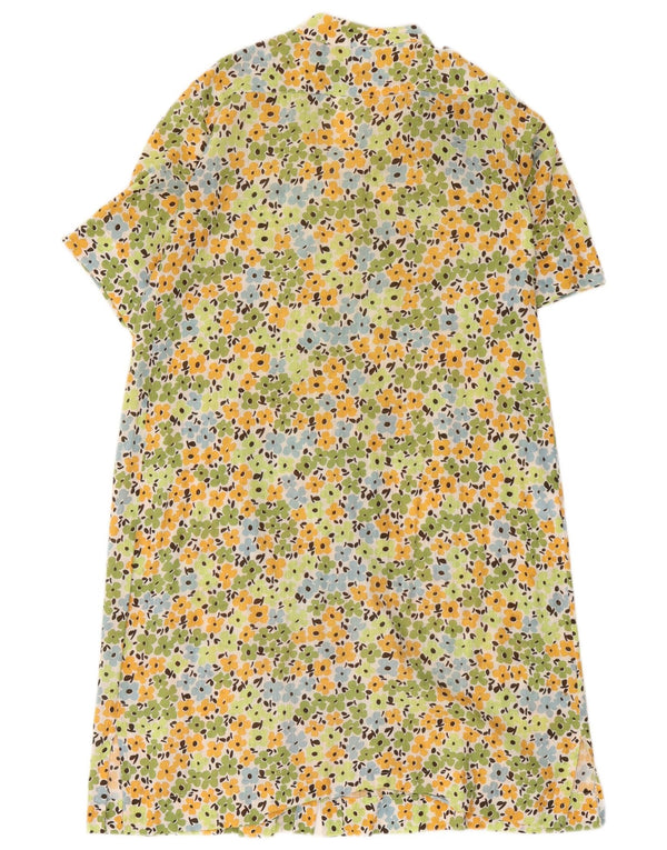 Rochie cămașă vintage pentru femei cu mâneci scurte IT 44 Medium Multicolor Floral