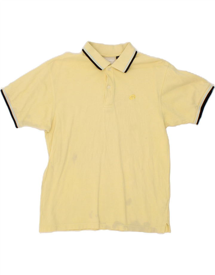 LOTTO Mens Polo Shirt Large Yellow Cotton Vintage Lotto and Second-Hand Lotto from Messina Hembry 