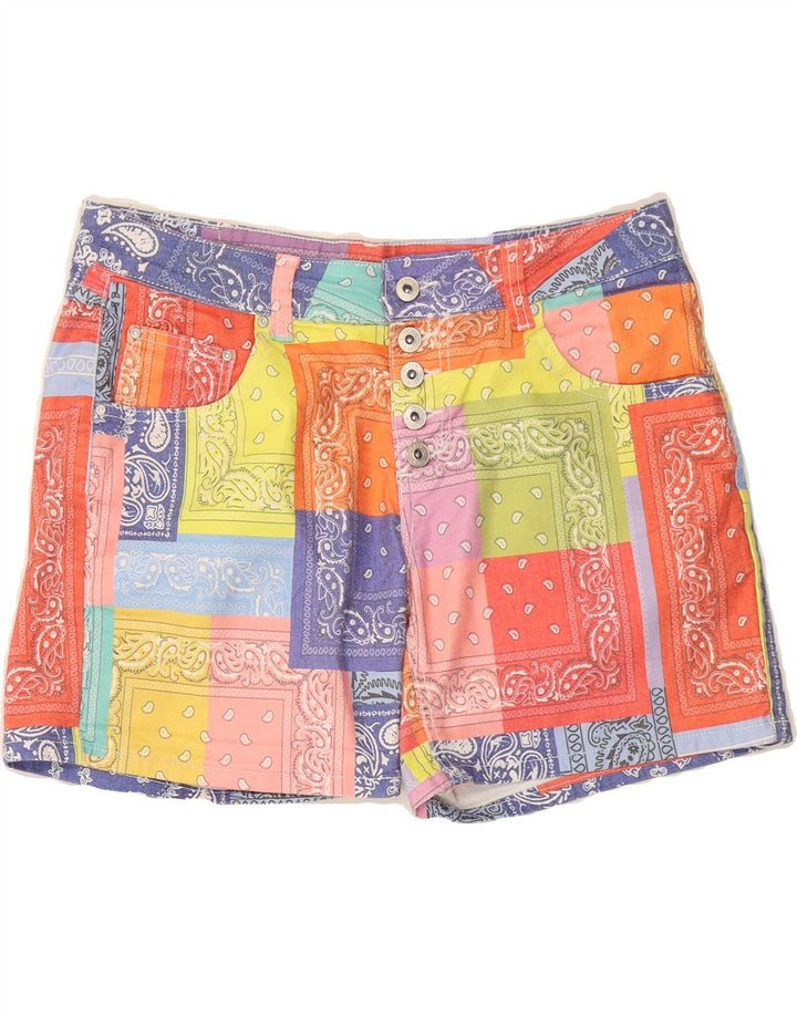 PLACE DU JOUR Womens Shorts EU 42 Large W30  Multicoloured Patchwork Vintage Place du Jour and Second-Hand Place du Jour from Messina Hembry 