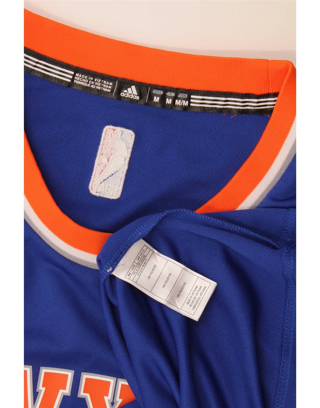 Vesta grafică Adidas pentru bărbați New York Knicks, poliester, albastru mediu