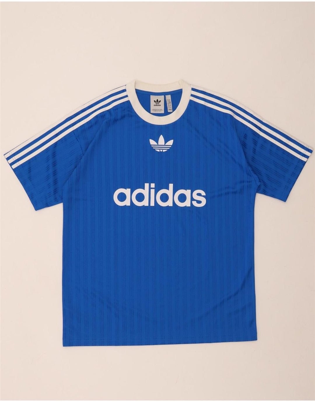 Tricou grafic pentru bărbați ADIDAS Top Medium Blue Poliester cu dungi