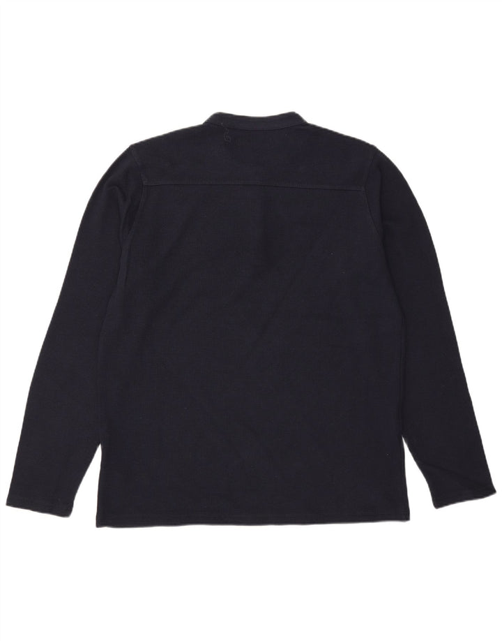 All Saints Top pentru bărbați cu mânecă lungă, mic, bleumarin, bumbac
