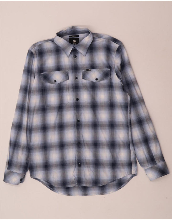Cămașă pentru bărbați G-Star Slim Fit, mare, albastru, din bumbac