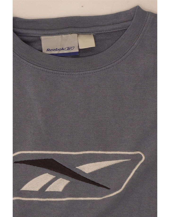 Pulover grafic pentru bărbați Reebok, albastru mediu, color block