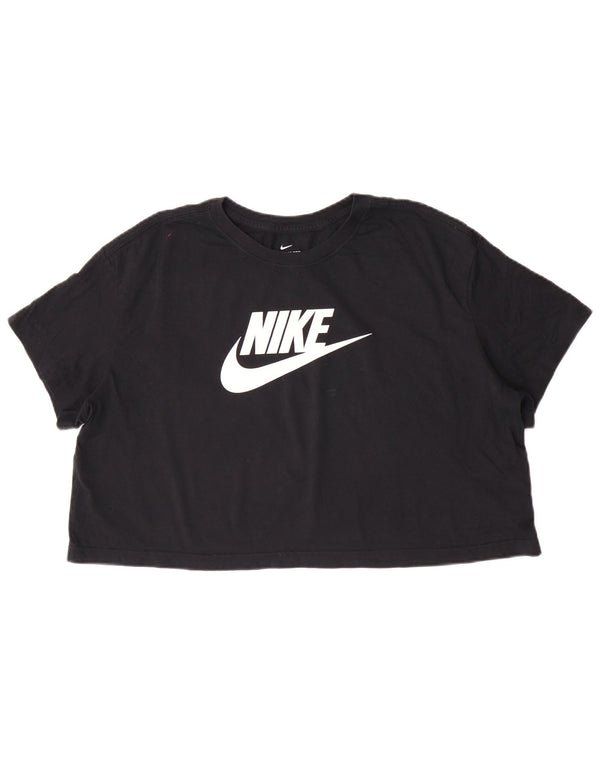 Tricou grafic supradimensionat pentru femei Nike UK 18 XL, bumbac negru