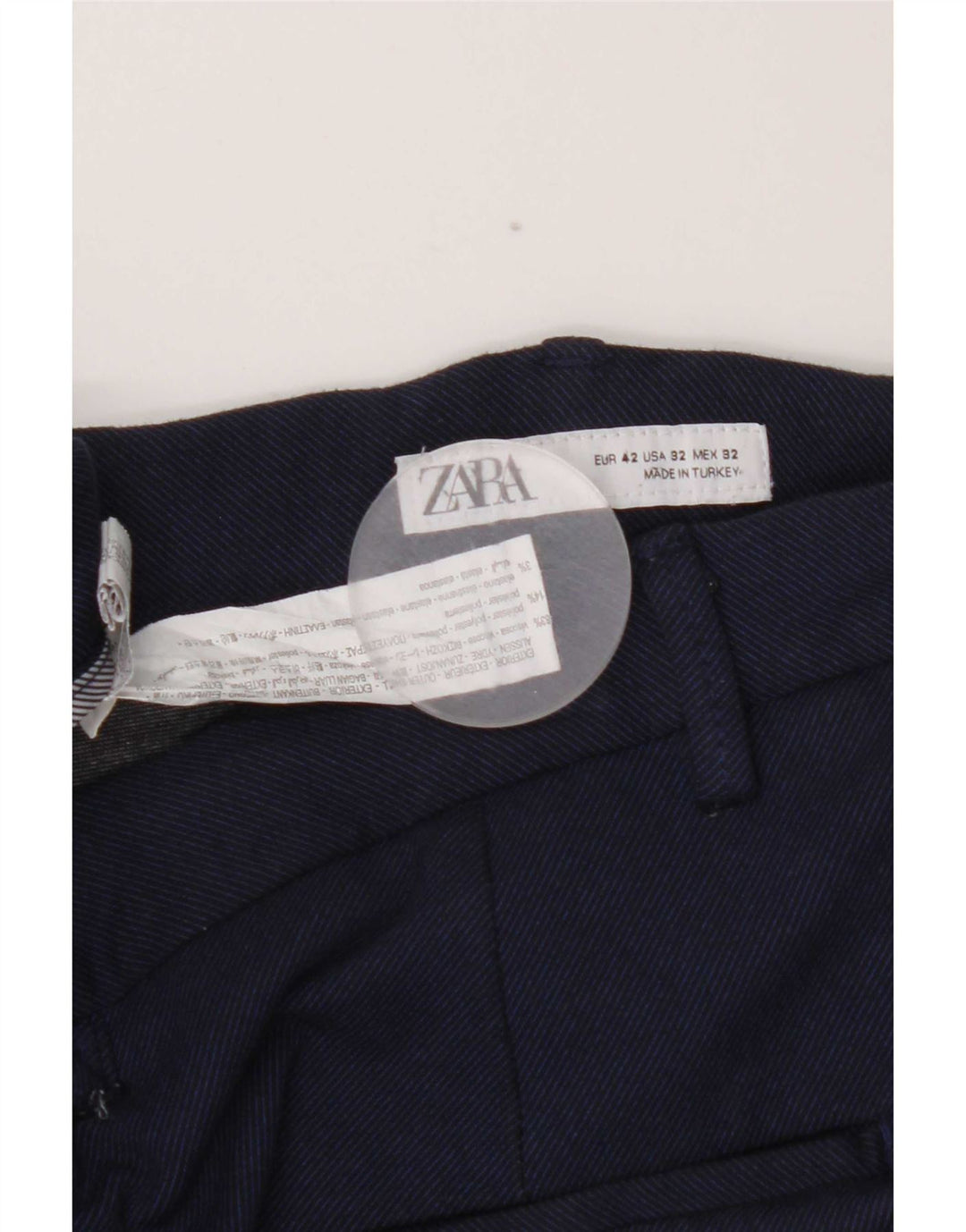Pantaloni scurți chino pentru bărbați Zara EU 42 Large W32 Bleumarin Viscoză