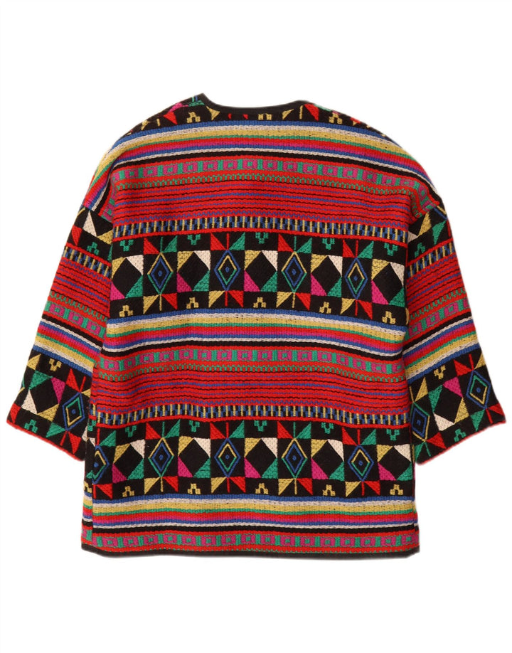Jachetă vintage supradimensionată pentru femei IT 44 Medium Multicolor Geometric