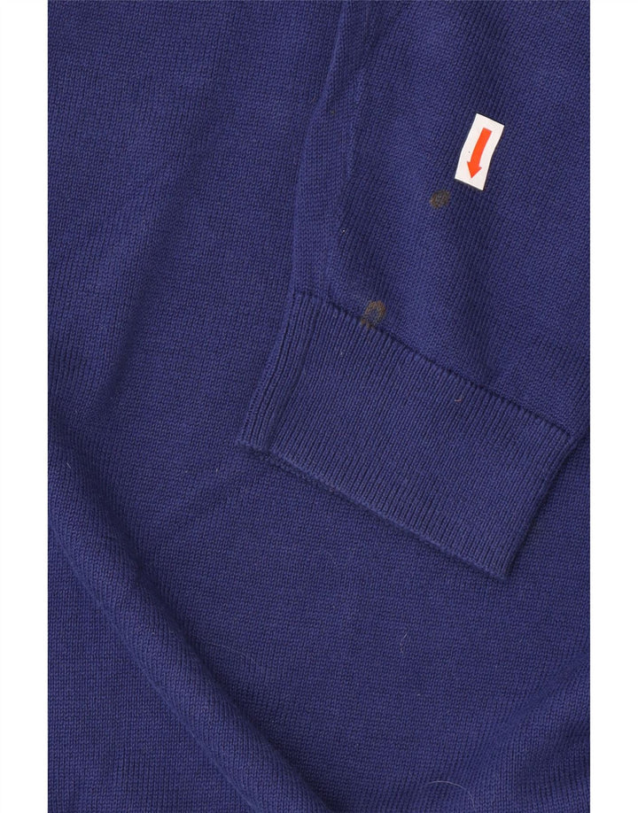 Pulover REISS pentru bărbați, cu decolteu în V, mare, albastru, bumbac