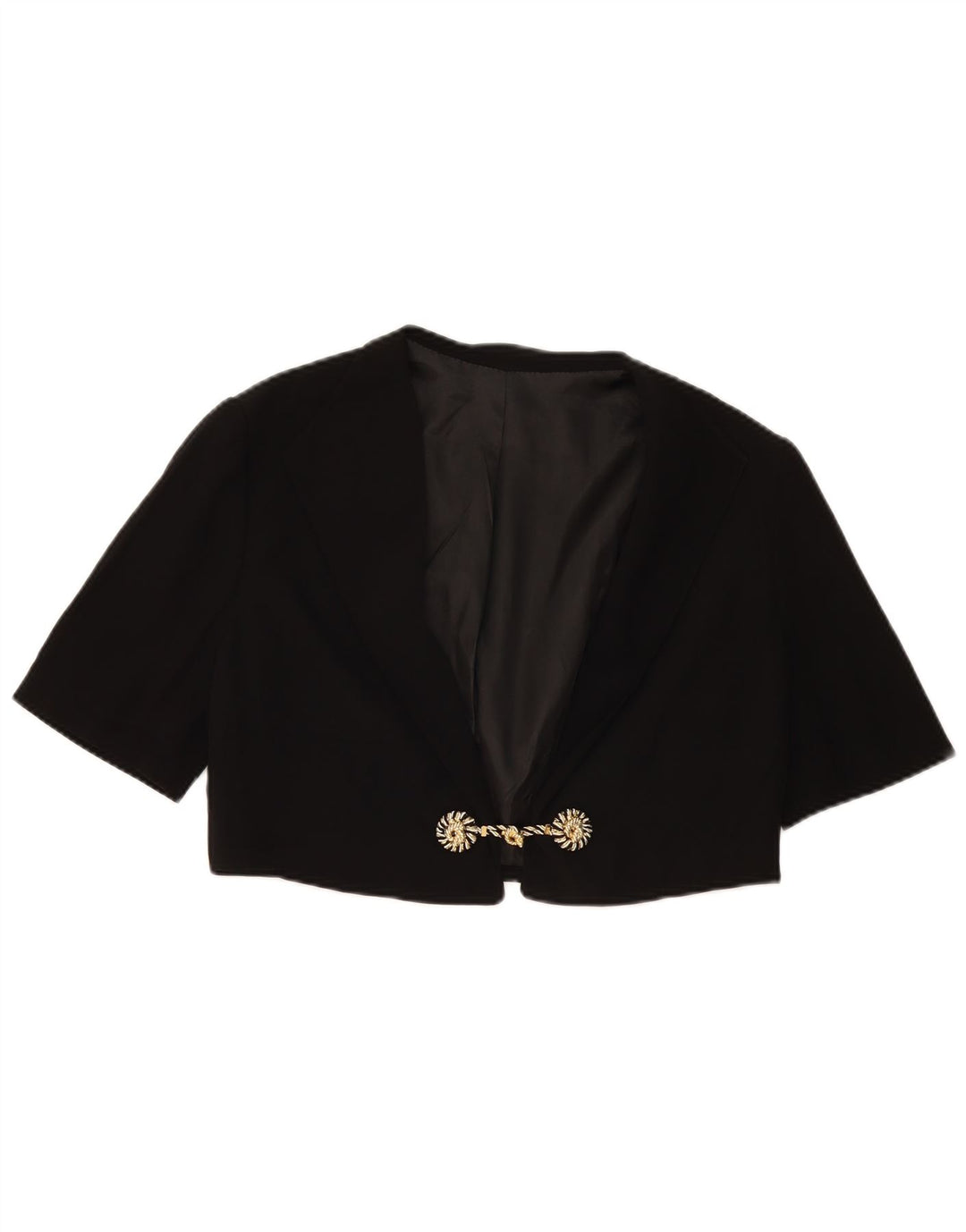 Jachetă Bolero Vintage pentru femei cu mânecă scurtă UK 14 Medium Black