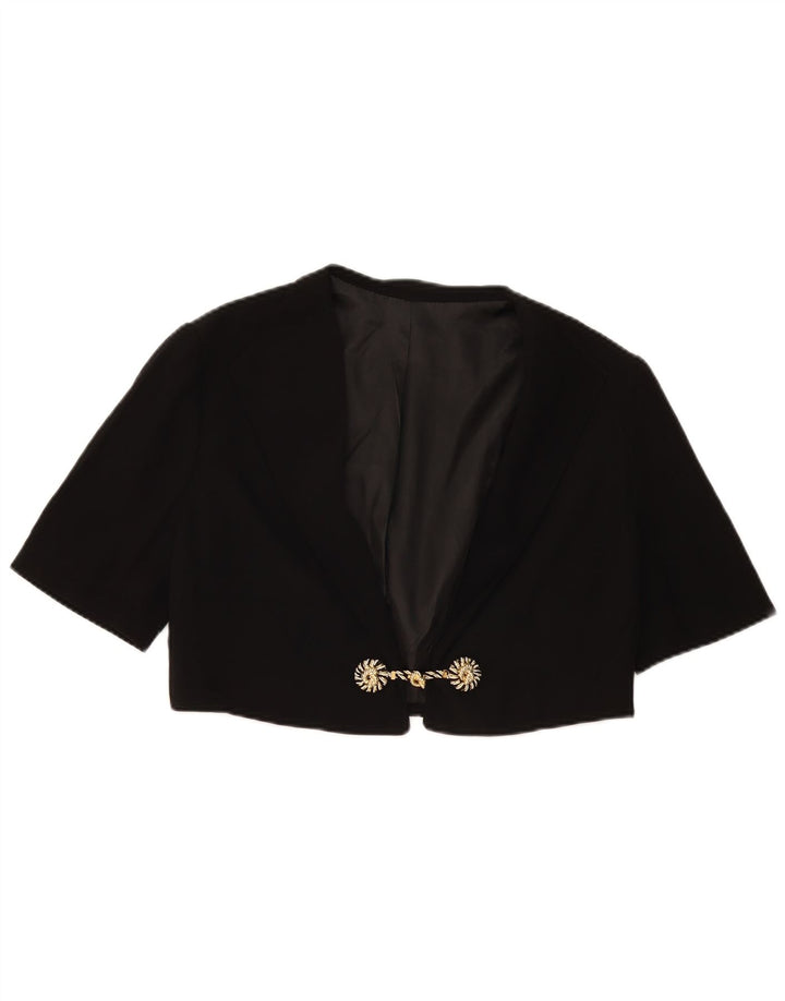 Jachetă Bolero Vintage pentru femei cu mânecă scurtă UK 14 Medium Black