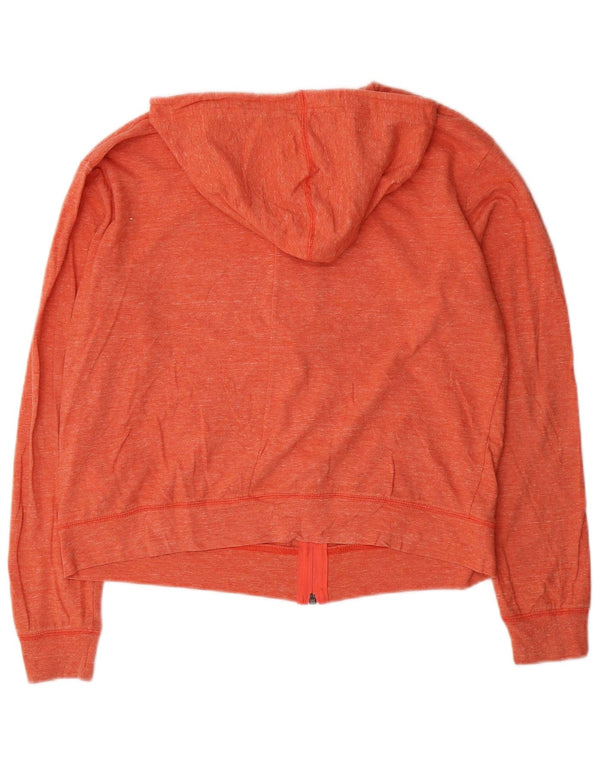 Pulover Nike pentru femei, cu fermoar, cu capota, UK 14, bumbac pete portocaliu mediu